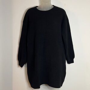 Cloth By Design Sweater Dress Women’s Size S Oversized Black Knit Long Sleeve